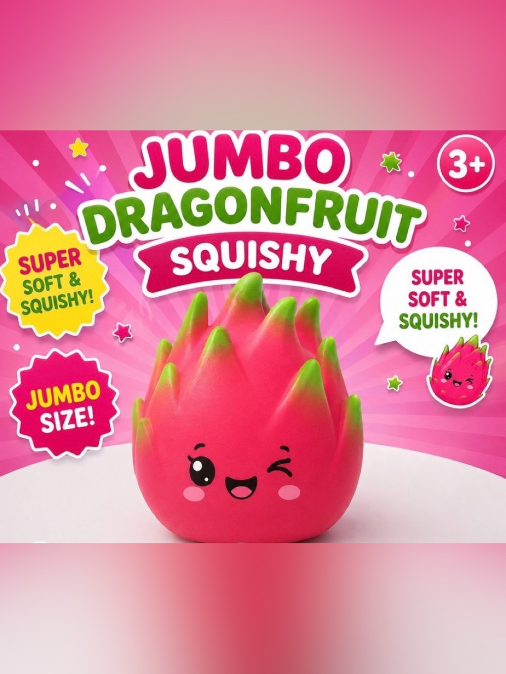 Jumbo Dragonfruit Squishy Toy